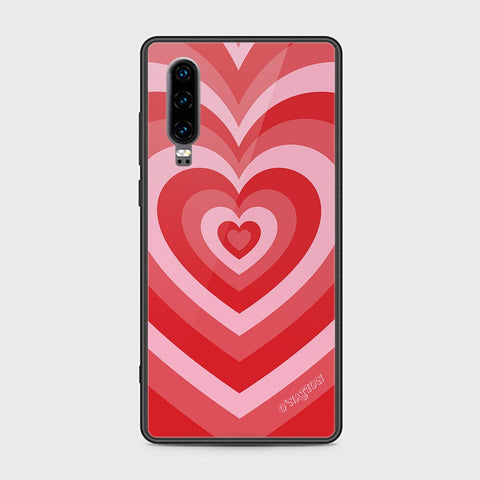 Huawei P30 Cover - O'Nation Heartbeat Series - HQ Ultra Shine Premium Infinity Glass Soft Silicon Borders Case