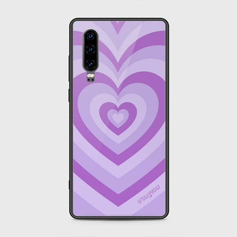 Huawei P30 Cover - O'Nation Heartbeat Series - HQ Ultra Shine Premium Infinity Glass Soft Silicon Borders Case