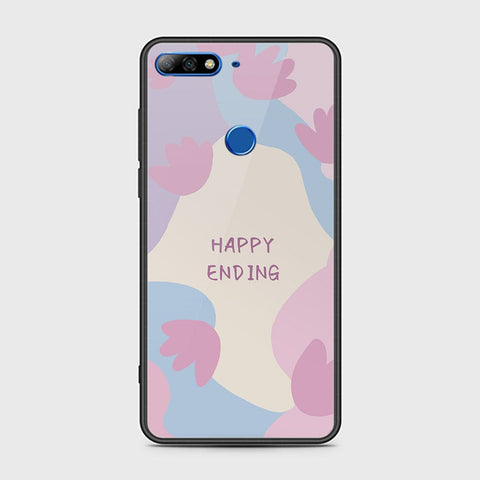 Huawei Honor 7C Cover - Happy Series - HQ Ultra Shine Premium Infinity Glass Soft Silicon Borders Case