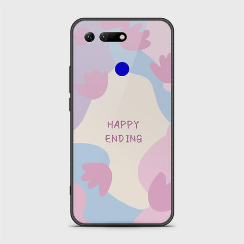 Huawei Honor View 20 Cover - Happy Series - HQ Ultra Shine Premium Infinity Glass Soft Silicon Borders Case