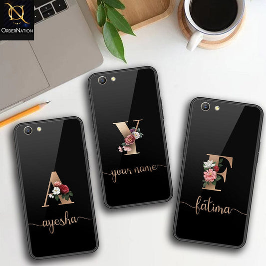 Oppo A59 Cover - Personalized Alphabet Series Series - HQ Ultra Shine Premium Infinity Glass Soft Silicon Borders Case