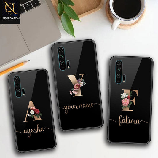 Honor 20 Pro Cover - Personalized Alphabet Series Series - HQ Ultra Shine Premium Infinity Glass Soft Silicon Borders Case