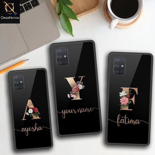 Samsung Galaxy A51 Cover - Personalized Alphabet Series Series - HQ Ultra Shine Premium Infinity Glass Soft Silicon Borders Case