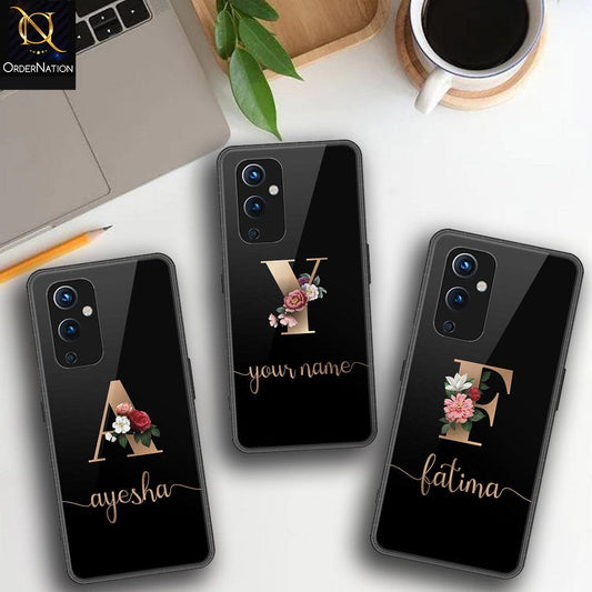 OnePlus 9 Cover - Personalized Alphabet Series - HQ Ultra Shine Premium Infinity Glass Soft Silicon Borders Case