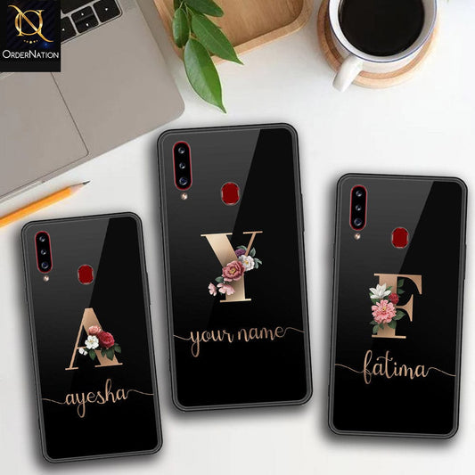 Samsung Galaxy A20s Cover - Personalized Alphabet Series Series - HQ Ultra Shine Premium Infinity Glass Soft Silicon Borders Case