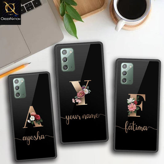 Samsung Galaxy Note 20 Cover - Personalized Alphabet Series Series - HQ Ultra Shine Premium Infinity Glass Soft Silicon Borders Case
