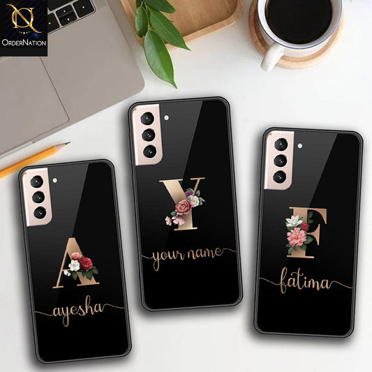 Samsung Galaxy S21 5G Cover - Personalized Alphabet Series Series - HQ Ultra Shine Premium Infinity Glass Soft Silicon Borders Case