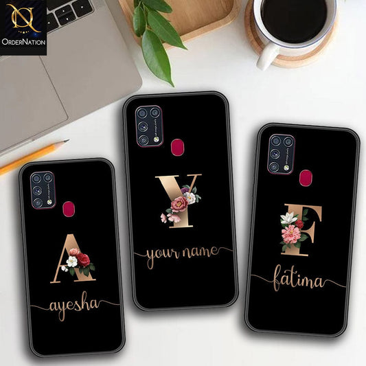 Samsung Galaxy M31 Cover - Personalized Alphabet Series Series - HQ Ultra Shine Premium Infinity Glass Soft Silicon Borders Case