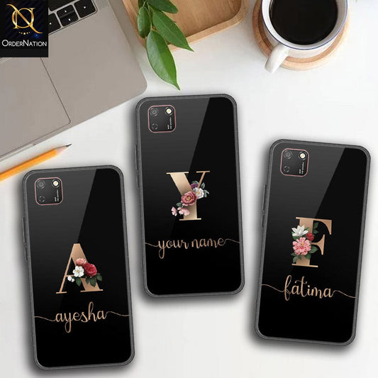 Huawei Y7p Cover - Personalized Alphabet Series - HQ Ultra Shine Premium Infinity Glass Soft Silicon Borders Case