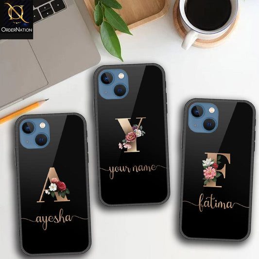 iPhone 13 Cover - Personalized Alphabet Series - HQ Ultra Shine Premium Infinity Glass Soft Silicon Borders Case