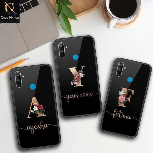 Realme C3 Cover - Personalized Alphabet Series - HQ Ultra Shine Premium Infinity Glass Soft Silicon Borders Case