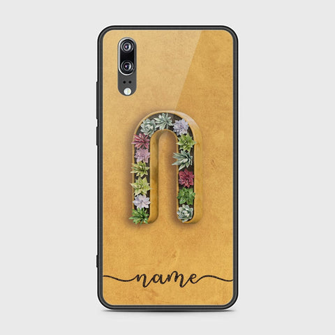 Huawei P20 Cover - Personalized Alphabet Series Series - HQ Ultra Shine Premium Infinity Glass Soft Silicon Borders Case