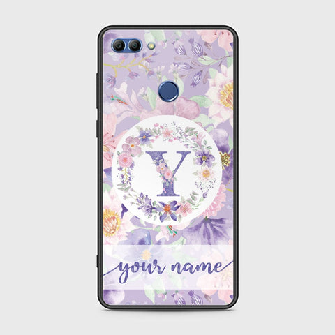 Huawei Y9 2018 Cover - Personalized Alphabet Series Series - HQ Ultra Shine Premium Infinity Glass Soft Silicon Borders Case