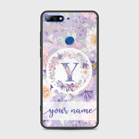 Huawei Y7 Prime 2018 Cover - Personalized Alphabet Series Series - HQ Ultra Shine Premium Infinity Glass Soft Silicon Borders Case
