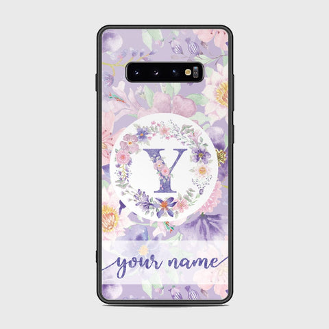 Samsung Galaxy S10 Plus Cover - Personalized Alphabet Series Series - HQ Ultra Shine Premium Infinity Glass Soft Silicon Borders Case