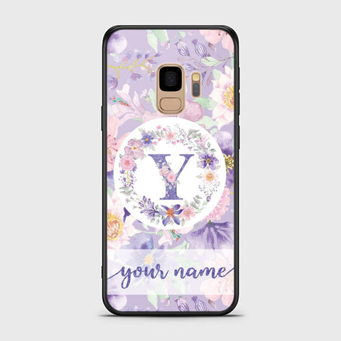 Samsung Galaxy S9 Cover - Personalized Alphabet Series Series - HQ Ultra Shine Premium Infinity Glass Soft Silicon Borders Case