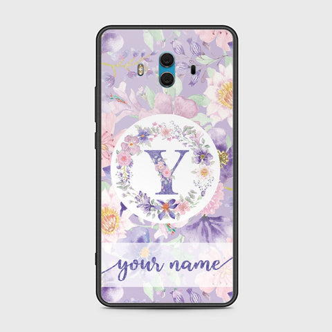 Huawei Mate 10 Cover - Personalized Alphabet Series Series - HQ Ultra Shine Premium Infinity Glass Soft Silicon Borders Case