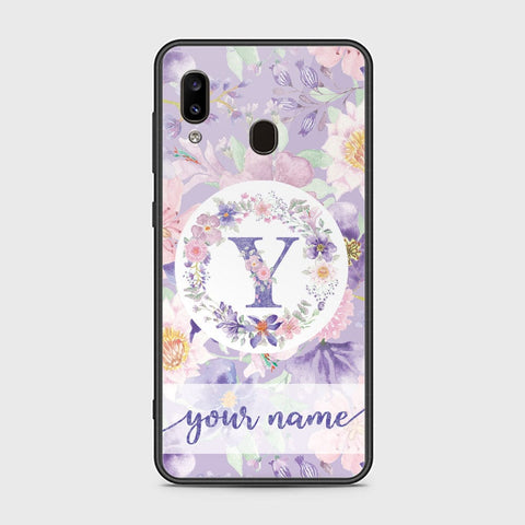 Samsung Galaxy A20 Cover - Personalized Alphabet Series - HQ Ultra Shine Premium Infinity Glass Soft Silicon Borders Case