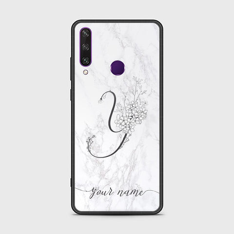 Huawei Y6p Cover - Personalized Alphabet Series Series - HQ Ultra Shine Premium Infinity Glass Soft Silicon Borders Case