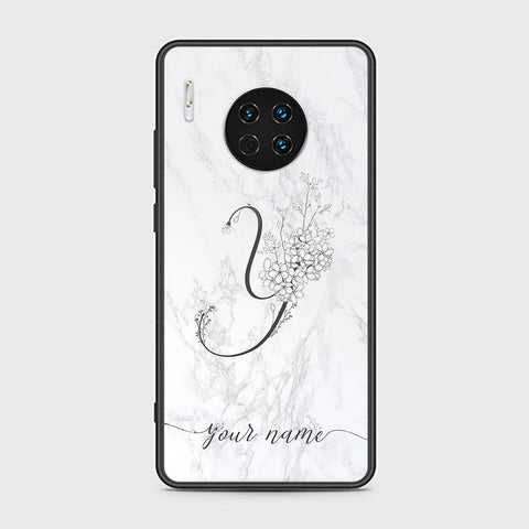 Huawei Mate 30 Cover - Personalized Alphabet Series Series - HQ Ultra Shine Premium Infinity Glass Soft Silicon Borders Case