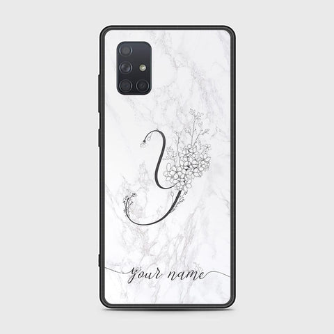 Samsung Galaxy A71 Cover - Personalized Alphabet Series Series - HQ Ultra Shine Premium Infinity Glass Soft Silicon Borders Case
