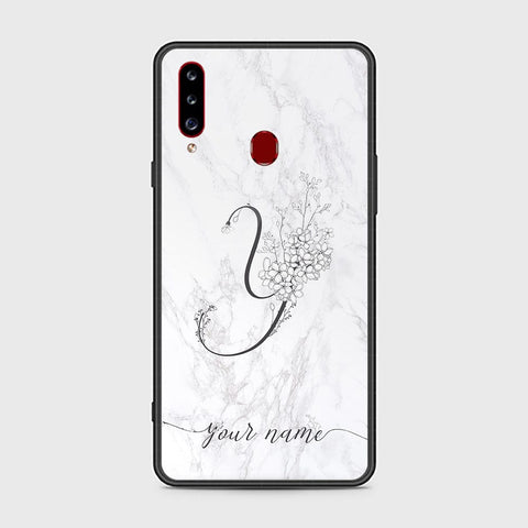 Samsung Galaxy A20s Cover - Personalized Alphabet Series Series - HQ Ultra Shine Premium Infinity Glass Soft Silicon Borders Case