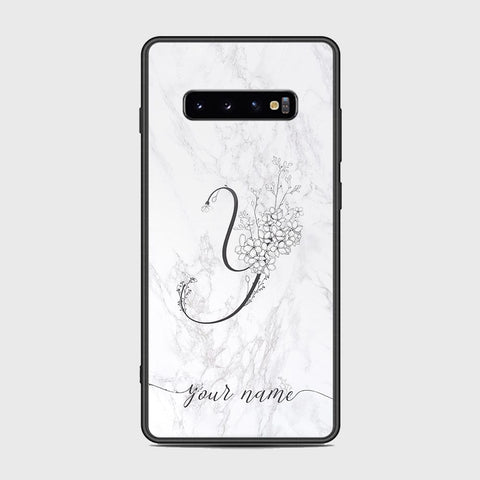 Samsung Galaxy S10 Plus Cover - Personalized Alphabet Series Series - HQ Ultra Shine Premium Infinity Glass Soft Silicon Borders Case