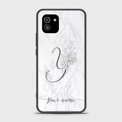 Samsung Galaxy A03 Cover - Personalized Alphabet Series Series - HQ Ultra Shine Premium Infinity Glass Soft Silicon Borders Case
