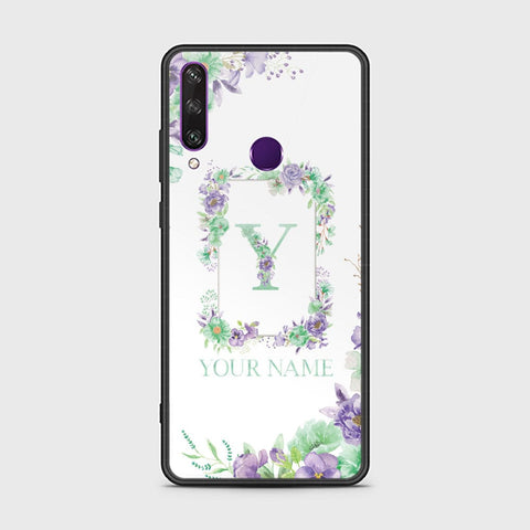 Huawei Y6p Cover - Personalized Alphabet Series Series - HQ Ultra Shine Premium Infinity Glass Soft Silicon Borders Case