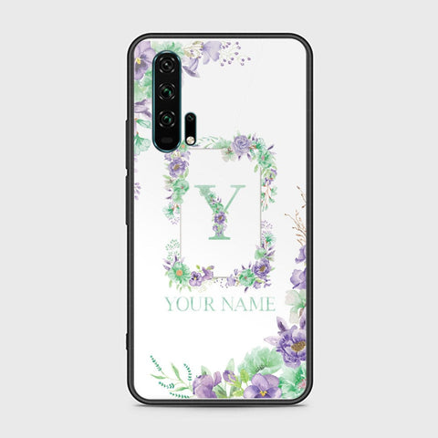 Honor 20 Pro Cover - Personalized Alphabet Series Series - HQ Ultra Shine Premium Infinity Glass Soft Silicon Borders Case