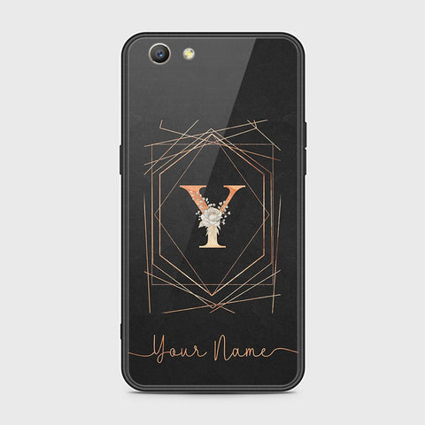 Oppo A59 Cover - Personalized Alphabet Series Series - HQ Ultra Shine Premium Infinity Glass Soft Silicon Borders Case