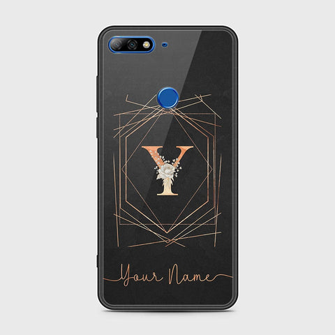 Huawei Honor 7C Cover - Personalized Alphabet Series Series - HQ Ultra Shine Premium Infinity Glass Soft Silicon Borders Case