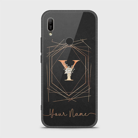 Huawei Y6 2019 / Y6 Prime 2019 Cover - Personalized Alphabet Series - HQ Ultra Shine Premium Infinity Glass Soft Silicon Borders Case