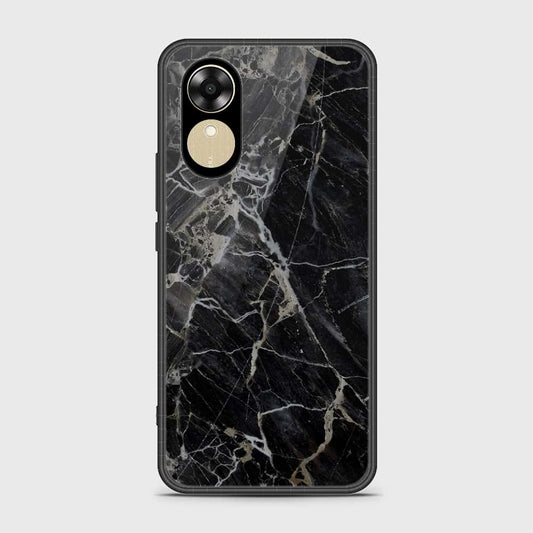 Oppo A17k Cover- Black Marble Series - HQ Ultra Shine Premium Infinity Glass Soft Silicon Borders Case