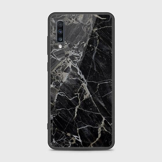 Samsung Galaxy A70 Cover - Black Marble Series - HQ Ultra Shine Premium Infinity Glass Soft Silicon Borders Case