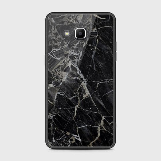 Samsung Galaxy J2 Prime Cover - Black Marble Series - HQ Ultra Shine Premium Infinity Glass Soft Silicon Borders Case