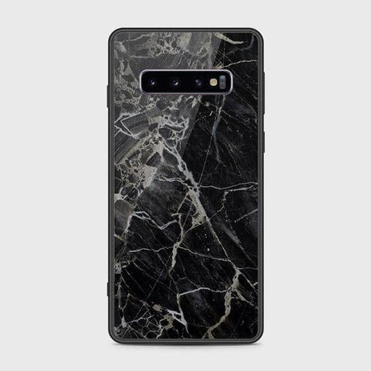 Samsung Galaxy S10 Cover - Black Marble Series - HQ Ultra Shine Premium Infinity Glass Soft Silicon Borders Case