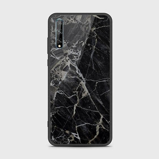Huawei Y8p Cover - Black Marble Series - HQ Ultra Shine Premium Infinity Glass Soft Silicon Borders Case