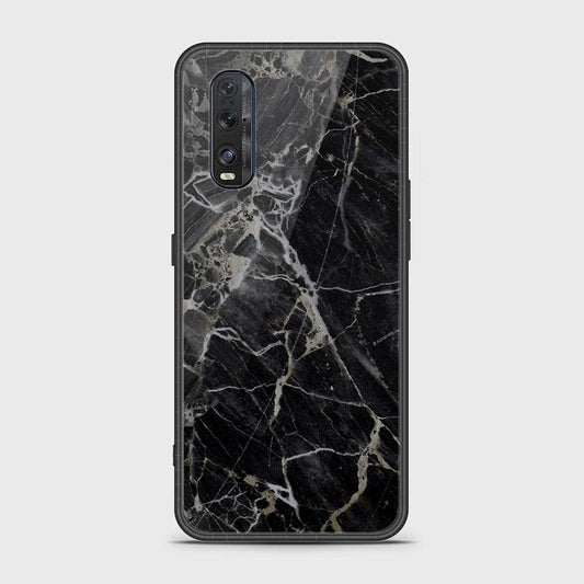 Oppo Find X2 Cover- Black Marble Series - HQ Ultra Shine Premium Infinity Glass Soft Silicon Borders Case
