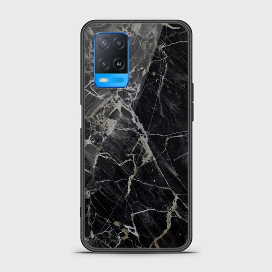 Oppo A54 4G Cover- Black Marble Series - HQ Ultra Shine Premium Infinity Glass Soft Silicon Borders Case