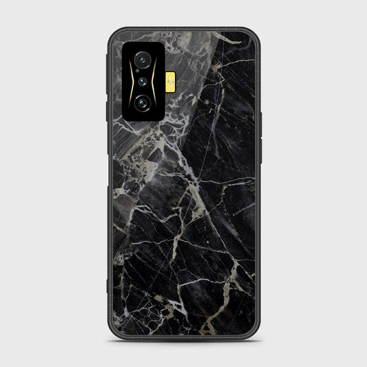 Xiaomi Poco F4 GT Cover- Black Marble Series - HQ Ultra Shine Premium Infinity Glass Soft Silicon Borders Case