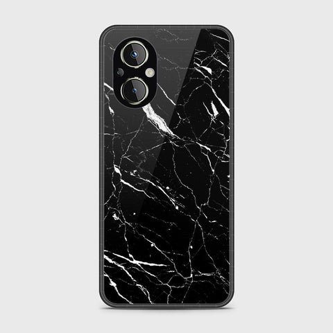 Oppo A96 5G Cover- Black Marble Series - HQ Ultra Shine Premium Infinity Glass Soft Silicon Borders Case