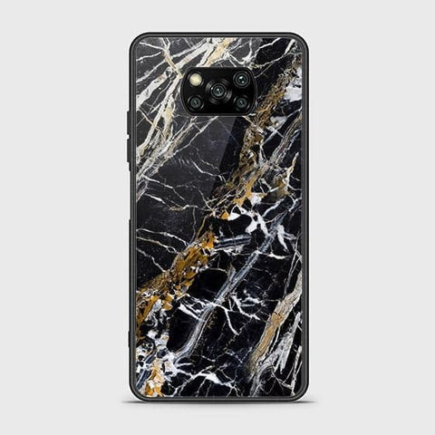 Xiaomi Poco X3 Cover - Black Marble Series - HQ Ultra Shine Premium Infinity Glass Soft Silicon Borders Case