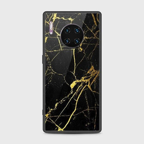 Huawei Mate 30 Pro Cover - Black Marble Series - HQ Ultra Shine Premium Infinity Glass Soft Silicon Borders Case