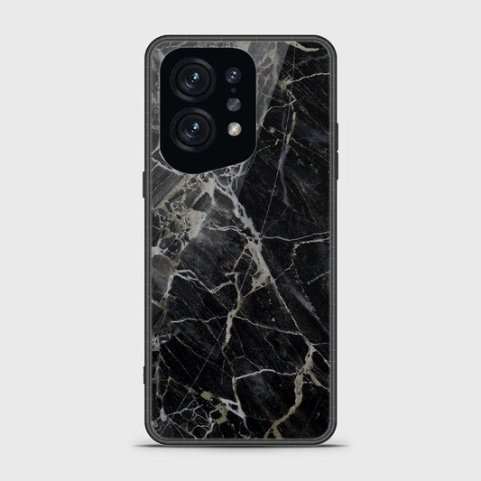 Oppo Find X5 Cover - Black Marble Series - HQ Ultra Shine Premium Infinity Glass Soft Silicon Borders Case