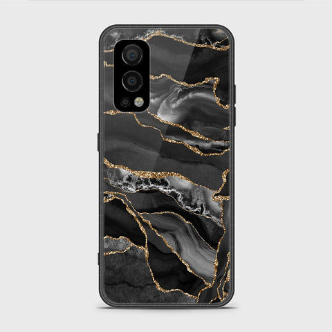 OnePlus Nord 2 Cover - Black Marble Series - HQ Ultra Shine Premium Infinity Glass Soft Silicon Borders Casee
