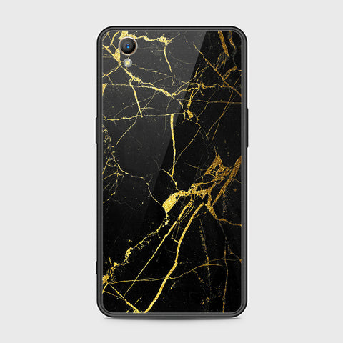 Oppo A37 Cover- Black Marble Series - HQ Ultra Shine Premium Infinity Glass Soft Silicon Borders Case