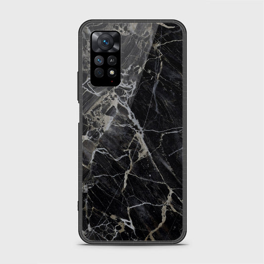 Xiaomi Redmi Note 11 Cover- Black Marble Series - HQ Ultra Shine Premium Infinity Glass Soft Silicon Borders Case