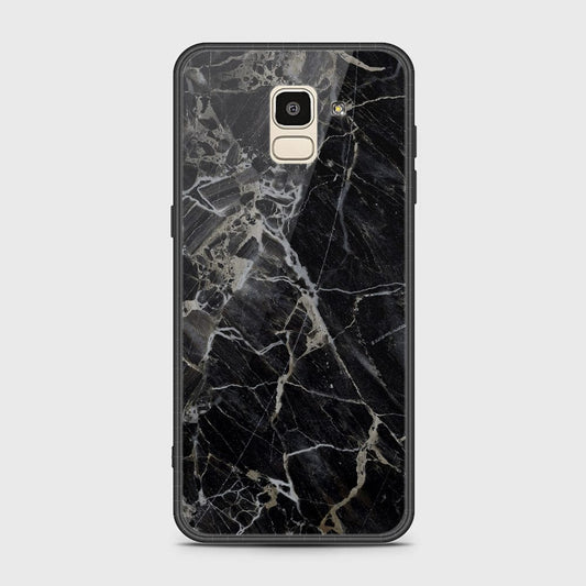 Samsung Galaxy J6 2018 Cover - Black Marble Series - HQ Ultra Shine Premium Infinity Glass Soft Silicon Borders Case