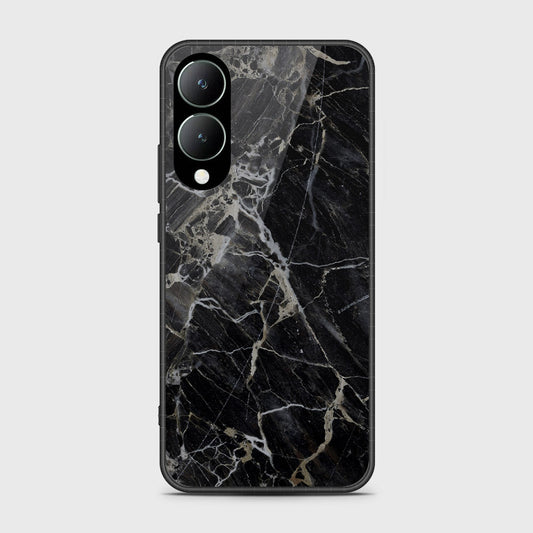 Vivo Y17s Cover- Black Marble Series - HQ Ultra Shine Premium Infinity Glass Soft Silicon Borders Case